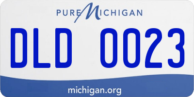 MI license plate DLD0023