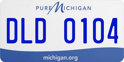 MI license plate DLD0104
