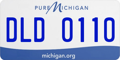 MI license plate DLD0110