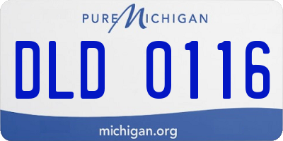 MI license plate DLD0116