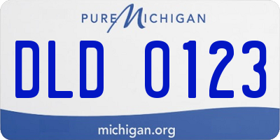 MI license plate DLD0123