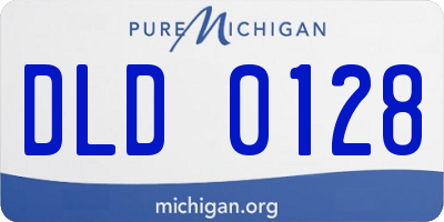 MI license plate DLD0128