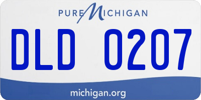 MI license plate DLD0207
