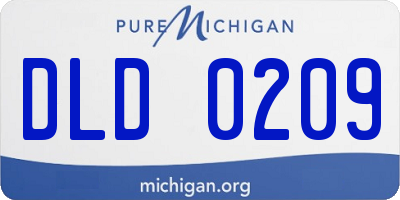 MI license plate DLD0209