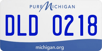 MI license plate DLD0218