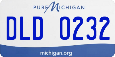 MI license plate DLD0232