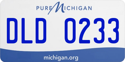 MI license plate DLD0233