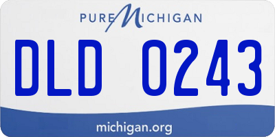 MI license plate DLD0243