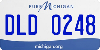 MI license plate DLD0248