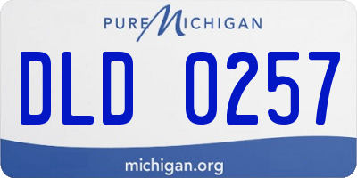 MI license plate DLD0257