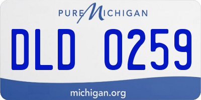 MI license plate DLD0259