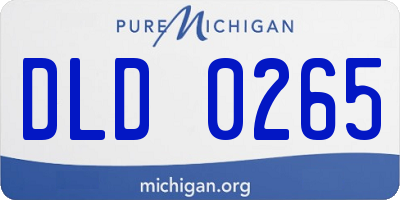 MI license plate DLD0265