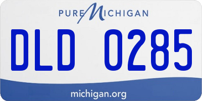 MI license plate DLD0285