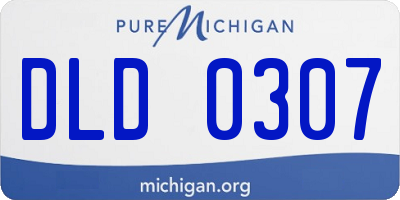 MI license plate DLD0307