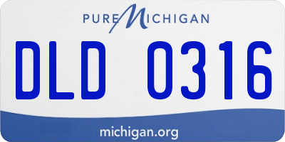 MI license plate DLD0316