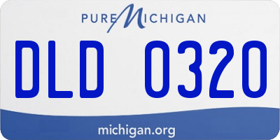 MI license plate DLD0320
