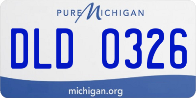 MI license plate DLD0326