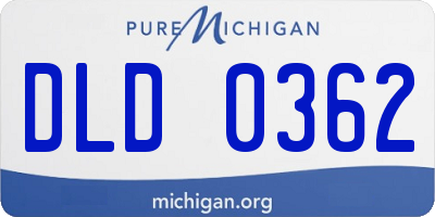 MI license plate DLD0362