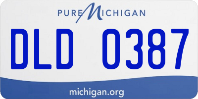 MI license plate DLD0387