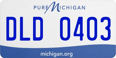 MI license plate DLD0403