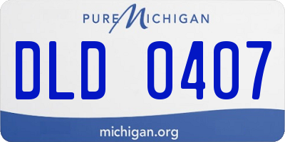 MI license plate DLD0407