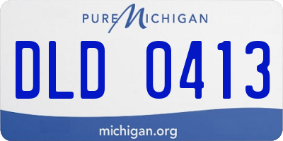 MI license plate DLD0413