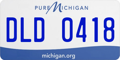 MI license plate DLD0418