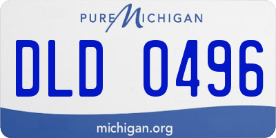 MI license plate DLD0496