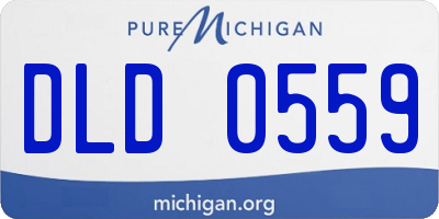 MI license plate DLD0559
