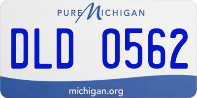 MI license plate DLD0562