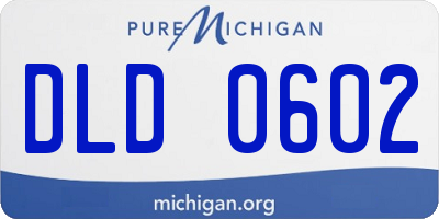 MI license plate DLD0602