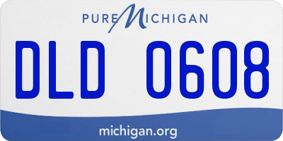 MI license plate DLD0608
