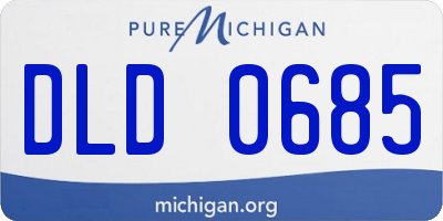 MI license plate DLD0685