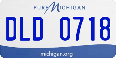 MI license plate DLD0718