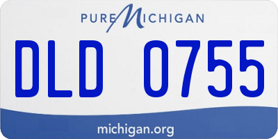 MI license plate DLD0755