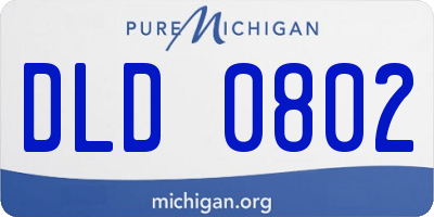 MI license plate DLD0802