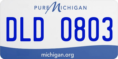 MI license plate DLD0803