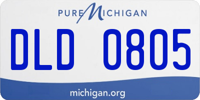 MI license plate DLD0805