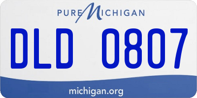 MI license plate DLD0807