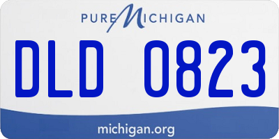 MI license plate DLD0823