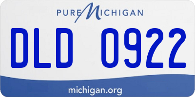 MI license plate DLD0922