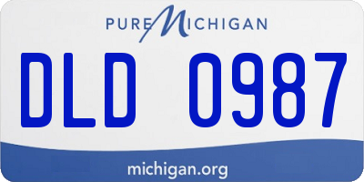 MI license plate DLD0987