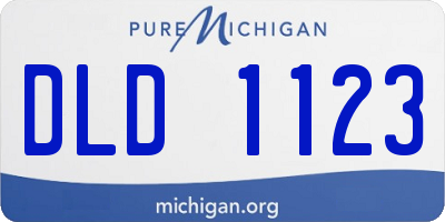 MI license plate DLD1123