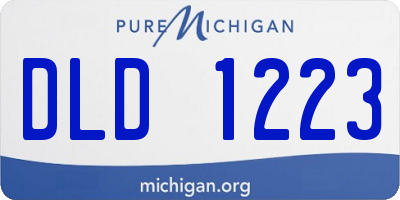 MI license plate DLD1223