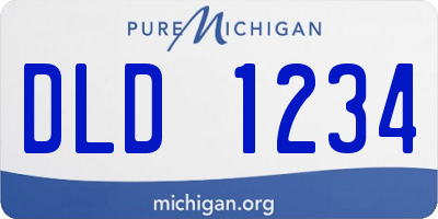 MI license plate DLD1234