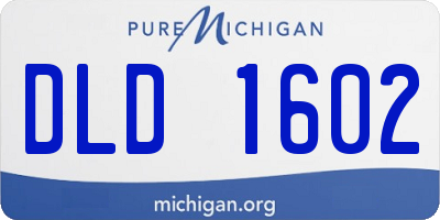 MI license plate DLD1602