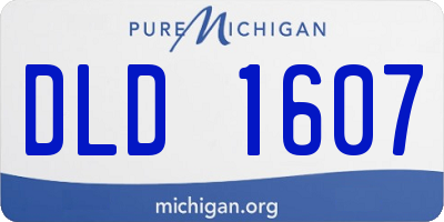 MI license plate DLD1607