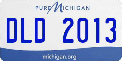 MI license plate DLD2013