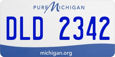 MI license plate DLD2342