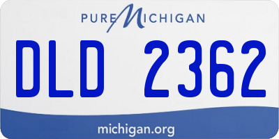 MI license plate DLD2362